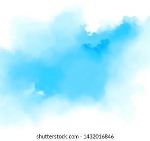 Blue color watercolor aqua liquid vector hand drawn canvas for art poster, design, wallpaper, card, frame, border