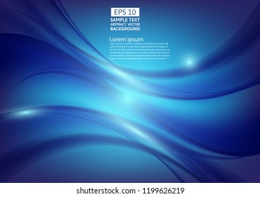 Blue color waves abstract background design. vector illustration