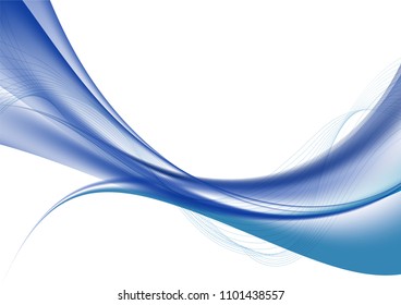 Blue color waves on white background vector illustration