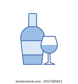 Blue Color Wine vector icon.