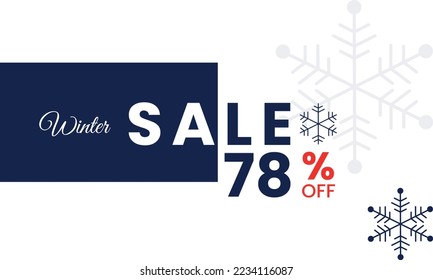 blue color winter sale vector, abstract winter up to 78 percent sale, winter sale up to 78%