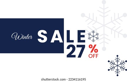 blue color winter sale vector, abstract winter up to 27 percent sale, winter sale up to 27%