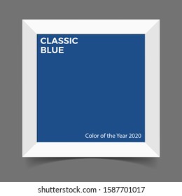 Blue Color of the Year 2020. Mockup modern frame for photo or pictures with shadow. realistic empty paper frame. isolated vector illustration