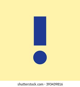 Blue Colored Alert Icon on Light Orange Background. Eps-10.