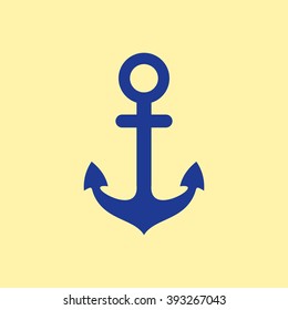 Blue Colored Anchor Icon on Light Orange Background. Eps-10.