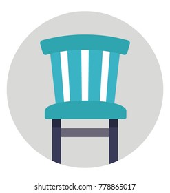 A blue colored armless chair flat vector icon