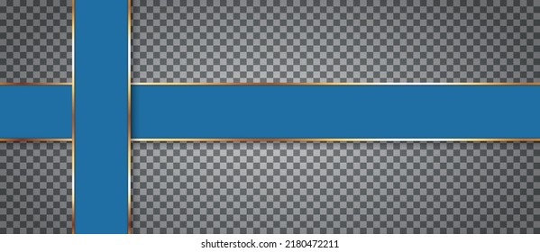 banderas de color azul con marco dorado sobre fondo transparente - elemento de diseño vectorial