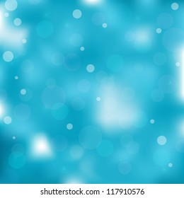 Blue colored bokeh light background. Vector illustration