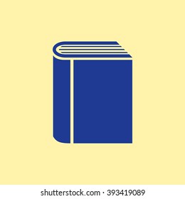 Blue Colored Book Icon on Light Orange Background. Eps-10.