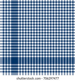 Blue Colored Checkered Table Cloth Pattern For Background Design