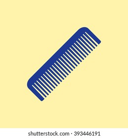 Blue Colored Comb Icon on Light Orange Background. Eps-10.