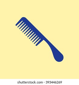 Blue Colored Comb Icon on Light Orange Background. Eps-10.