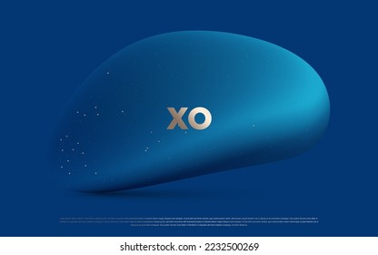 Blue colored creative premium abstract background with shiny gold dots, stripes, circles and random geometric shapes. Modern elegant backdrop for poster, banner, wallpaper, invitation card. eps 10