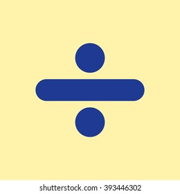 Blue Colored Divide Icon on Light Orange Background. Eps-10.