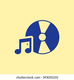 Blue Colored DJ Icon on Light Orange Background. Eps-10.