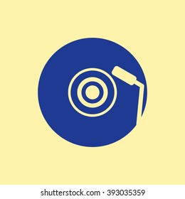 Blue Colored DJ Icon on Light Orange Background. Eps-10.