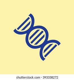 Blue Colored DNA Icon on Light Orange Background. Eps-10.