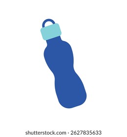 blue colored drinking water bottle