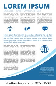 Blue Colored with elipse, modern business motion style inner page inforgraphics design for booklet, brochure, annual report, proposal A4 format