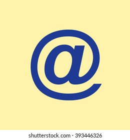 Blue Colored E-mail Address Icon on Light Orange Background. Eps-10.