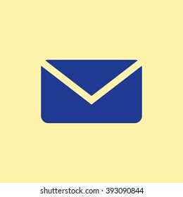 Blue Colored E-Mail Or Envelope Icon on Light Orange Background. Eps-10.