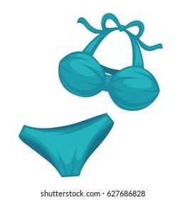 Blue colored female bikini