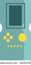 Un chico de juego de color azul con botones amarillos, vector, dibujo de color o ilustración.