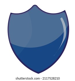 A blue colored glossy shield - Illustration , vecotr , icon 