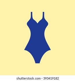 Blue Colored Gown Icon on Light Orange Background. Eps-10.