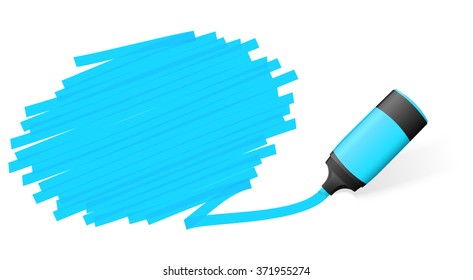 blue colored high lighter with marking for advertising usage