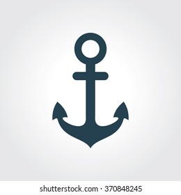 Blue Colored Icon of Anchor On Gray Color Background. Eps-10.