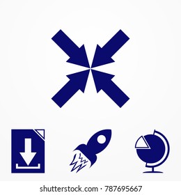 Blue Colored Icon of Arrow On blue Color Background. Eps-10.