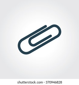 Blue Colored Icon of Attachment On Gray Color Background. Eps-10.