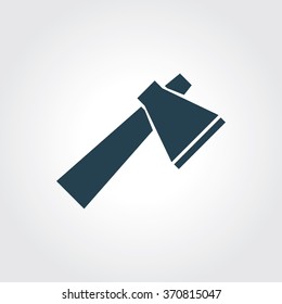 Blue Colored Icon of Axe On Gray Color Background. Eps-10.