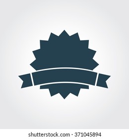 Blue Colored Icon of Badge On Gray Color Background. Eps-10.