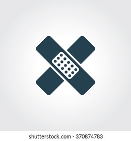 Blue Colored Icon of Bandage On Gray Color Background. Eps-10.