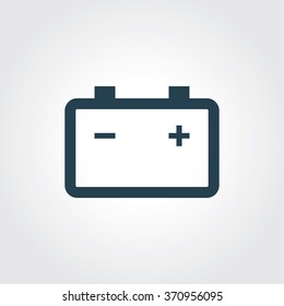 Blue Colored Icon of Battery On Gray Color Background. Eps-10.