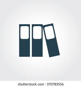 Blue Colored Icon of Binders On Gray Color Background. Eps-10.