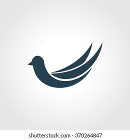Blue Colored Icon of Bird On Gray Color Background. Eps-10.