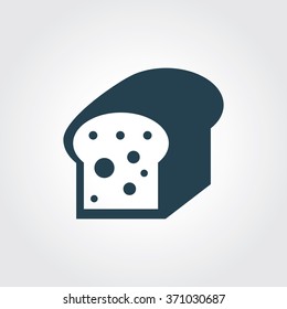 Blue Colored Icon of Bread On Gray Color Background. Eps-10.