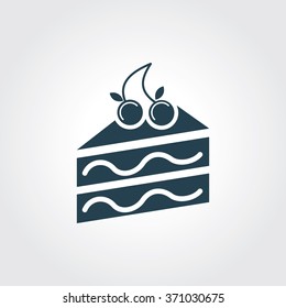 Blue Colored Icon of Cake Pastry On Gray Color Background. Eps-10.