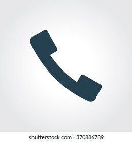 Blue Colored Icon of Call On Gray Color Background. Eps-10.