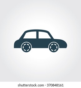 Blue Colored Icon of  Car On Gray Color Background. Eps-10.