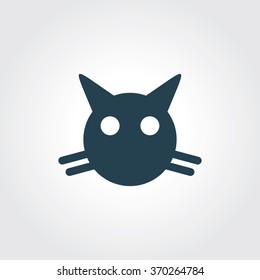 Blue Colored Icon of Cat On Gray Color Background. Eps-10.