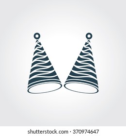 Blue Colored Icon of Celebration Cap On Gray Color Background. Eps-10.