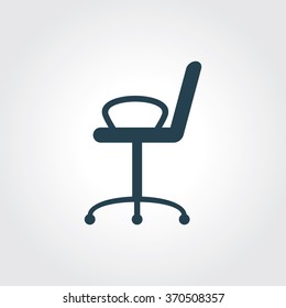 Blue Colored Icon of Chair On Gray Color Background. Eps-10.