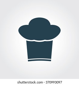 Blue Colored Icon of Chef Cap On Gray Color Background. Eps-10.