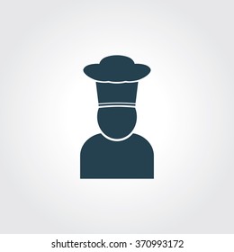 Blue Colored Icon of Chef On Gray Color Background. Eps-10.