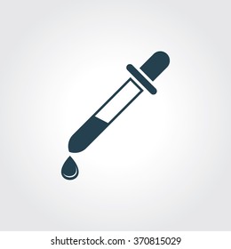 Blue Colored Icon of Dropper On Gray Color Background. Eps-10.