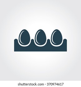 Blue Colored Icon of Eggs Tray On Gray Color Background. Eps-10.